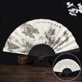 thumbnail image 1 of Ancient Folding Fan Chinese Scenic Spots Retro Classic Blank Fan Craft Silk Cloth Fan For Decoration Performance Gift Idea, 1 of 4