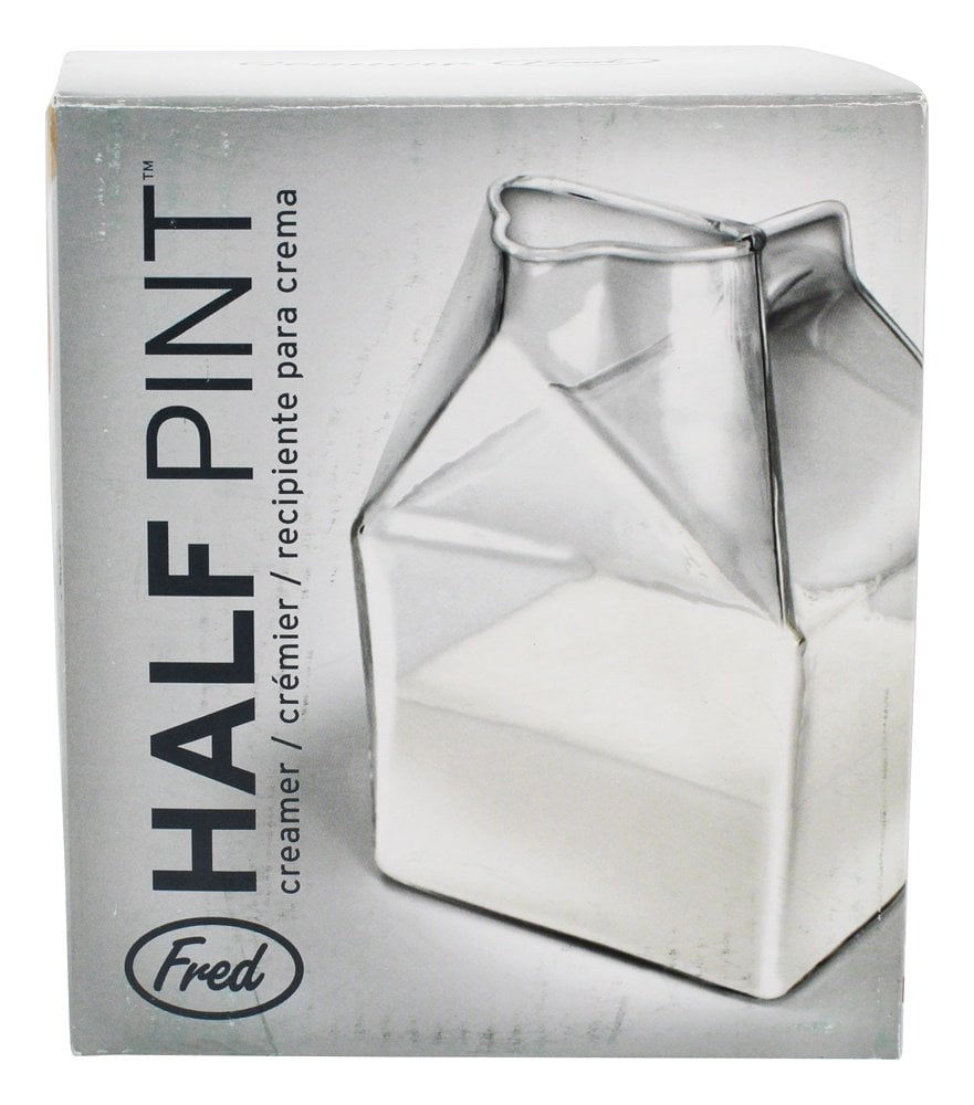 Fred Friends Half Pint Glass Milk Carton For Creamer 8 Oz Walmart Com Walmart Com