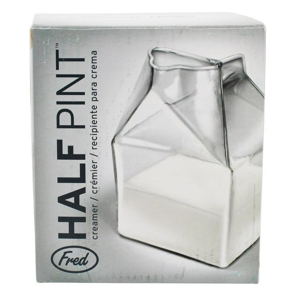 Fred Friends Half Pint Glass Milk Carton For Creamer 8 Oz Walmart Com Walmart Com