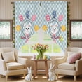 thumbnail image 5 of Swag Curtains Valances for Windows, Happy Easter Short Kitchen Window Curtains Over Sink, Cute Easter Bunny Eggs Cafe Curtains Panel Set Of 2,Rod Pocket, 36 Inches Length Blue Plaid, 5 of 9