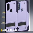 thumbnail image 4 of JTCASES for Motorola Moto G Pure(2022) Case, Foldable Kickstand Heavy Duty Protective Rugged Hybird Anti-slip Shockproof/Drop Resistant PC TPU Shell, Lightpurple, 4 of 7
