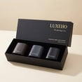 thumbnail image 2 of Luxury Scented Candle Set 3-Pack | Home Decor & Giftable Soy Candles Champagne, Sandalwood Amber 75h Burn Time Cotton Wick Elegant Decorative Jars, 2 of 3