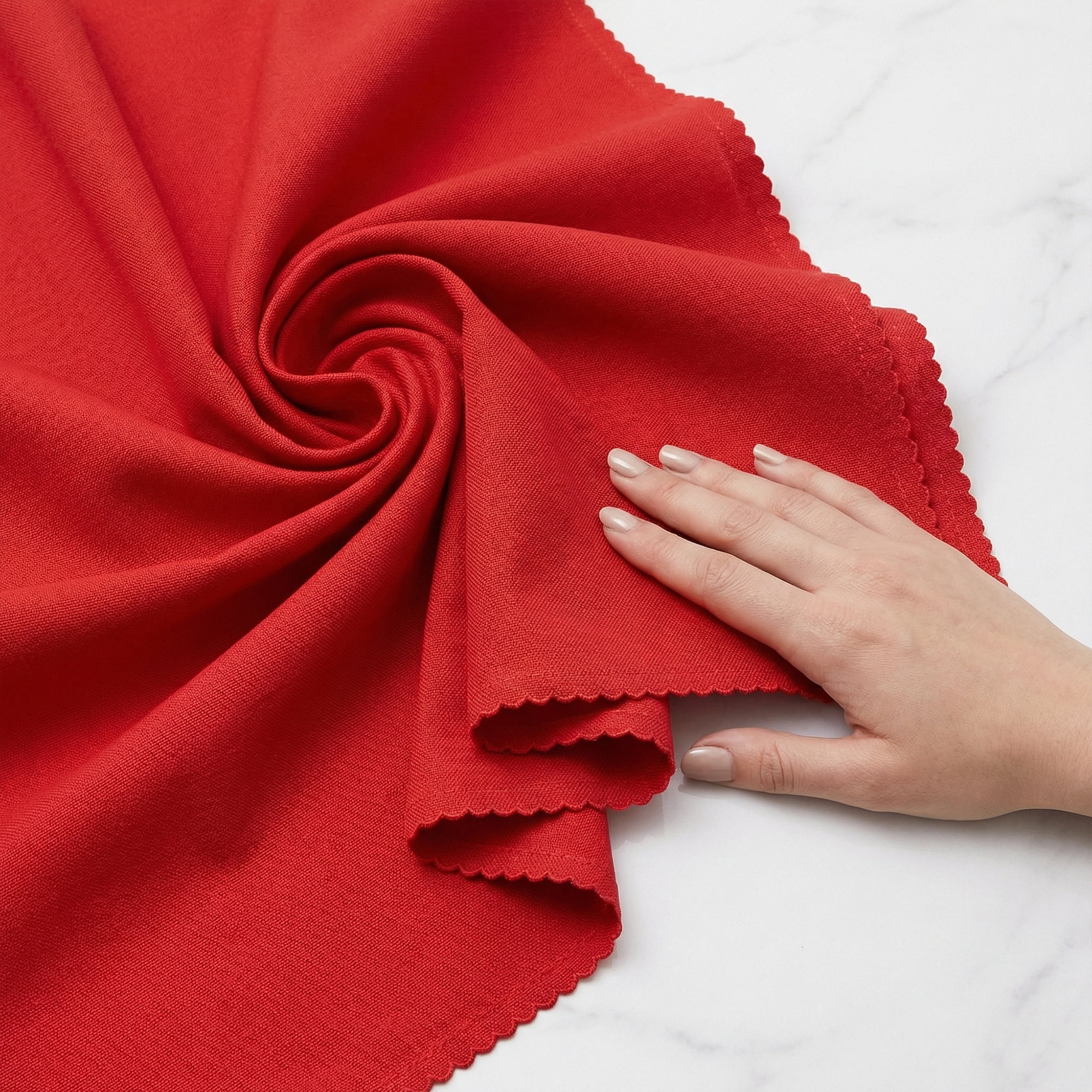 Unique Bargains 12Pcs Washable Reusable Dinner Cloth Napkins Red 12x12inch