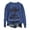 Blue, variant on Women's Halloween Witch Themed Crew Neck Long Sleeve Lightweight Pullover Hoodie Jackets Work Women