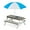 White+gray, variant on Wooden Kids Picnic Table, Sand and Water Table with Umbrella, Activity Table for Outdoor Backyard Patio Play
