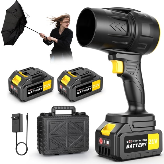 Cordless Leaf Blower with Adjustable Speed, Portable Handheld Leaf Blower with 2x 3.0Ah Batteries for Patio Cleaning, Lawn Care
