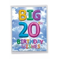 1 Large Happy Birthday Greeting Card (8.5 x 11 Inch) - Inflated Messages Milestones 20 J9394MBG-US