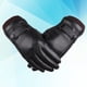 thumbnail image 3 of Guantes de cuero sintético para pantalla táctil, para conducir, negros, cálidos, para invierno (talla única), 3 of 7