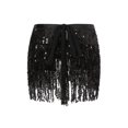 thumbnail image 7 of KOMOO Women Boho Sequin Tassel Skirt Fringe Belly Skirt Rave Party Dance Miniskirt, 7 of 7