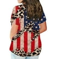 thumbnail image 4 of Fartey T-Shirts du 4 Juillet pour Femmes Grande Taille Patriotiques Rouge Blanc et Bleu T-Shirts Graphiques Coupe Ample Manches Courtes T-Shirts Classiques Col Rond Blouses Hauts Blouses Grande Taille pour Femmes, 4 of 6