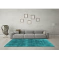 thumbnail image 3 of Ahgly Company Indoor Round Oriental Turquoise Blue Industrial Area Rugs, 3' Round, 3 of 4