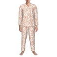 thumbnail image 3 of Lsque Simple Fruit Pattern Long Sleeve Pajama Set for Men - Soft 2-Piece Sleepwear and Loungewear Set with Pockets, Comfy Nightwear-Small, 3 of 7