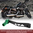 thumbnail image 5 of Folding Motorcycle Gear Shifter Lever for Yamaha TTR 50cc Aluminum Alloy Pedal Shift Lever Arm Black Lever Green Head with Silver Tone Ring, 5 of 6