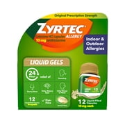Zyrtec 24 Hour Allergy Relief Antihistamine Capsules, 12 Count
