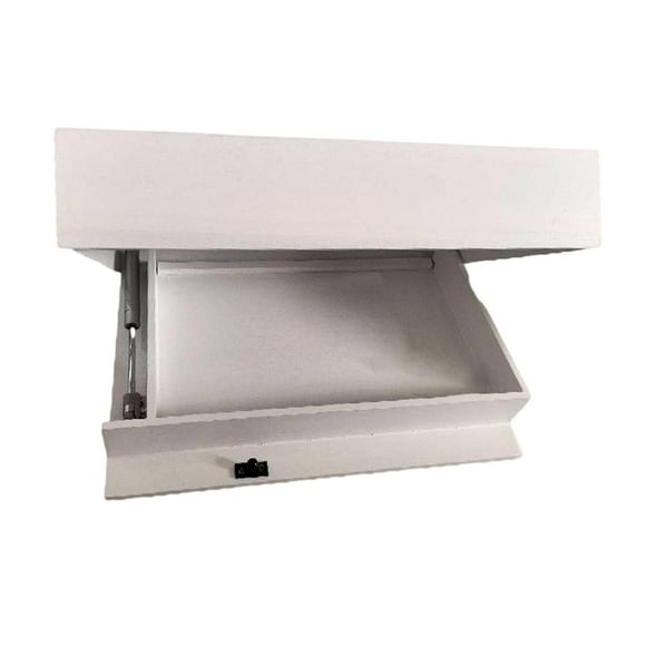 Estante flotante con cajón para montar en la pared, mueble moderno, decoración del hogar para el baño. Blanco