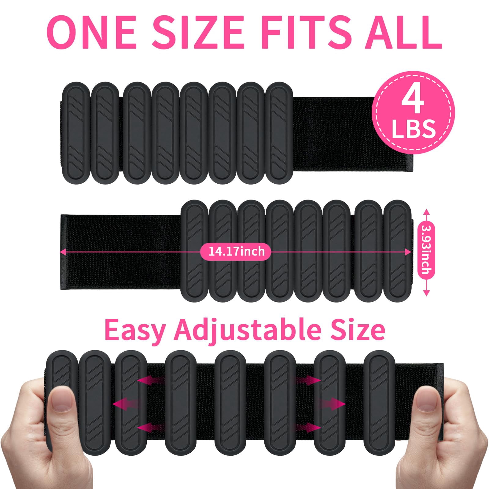 LTECARP Adjustable Ankle & Wrist Weights for Women & Men, 1/2/4 lbs Silicone Design with Comfort Fit - Arm/Leg Workout Weights for Gym, Pilates, Yoga, Walking, Barre, Dance