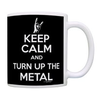 ThisWear Hard Rock Heavy Metal Music Keep Calm and Turn Up The Metal Coffee Mug Black