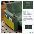 thumbnail image 3 of 73" Queen Size Sofa Bed, Loveseat Sleeper Sofa with Pull Out Bed, Pockets and Cup Holders, Modern 2 Seater Convertible Small Couch for Living Room Bedroom Apartment,Green, 3 of 9
