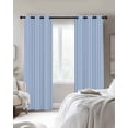 thumbnail image 4 of Blue White Stripe Kitchen Curtains Modern Minimalist Geometric Striped Cafe Short Curtains for Bathroom Blackout Window Curtain Small Window Treatment Drapes for Bedroom Living Room 27.5"x39"x2, 4 of 9