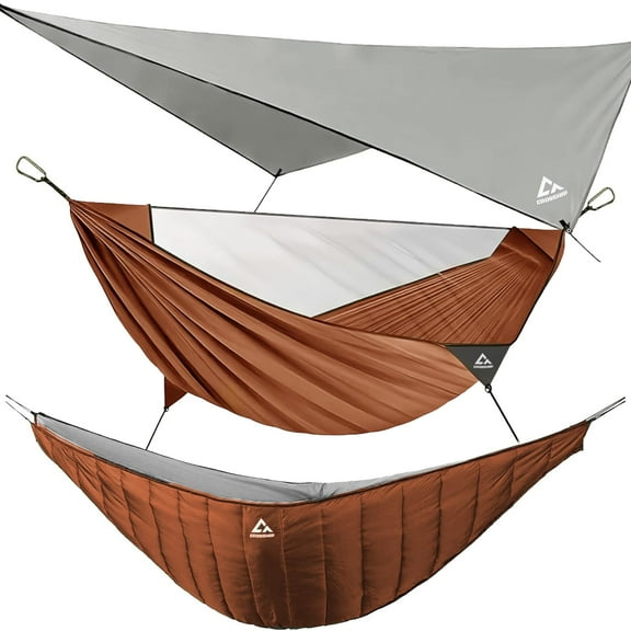 Hamaca de camping CROSSHIP con mosquitera, edredón y lona impermeable