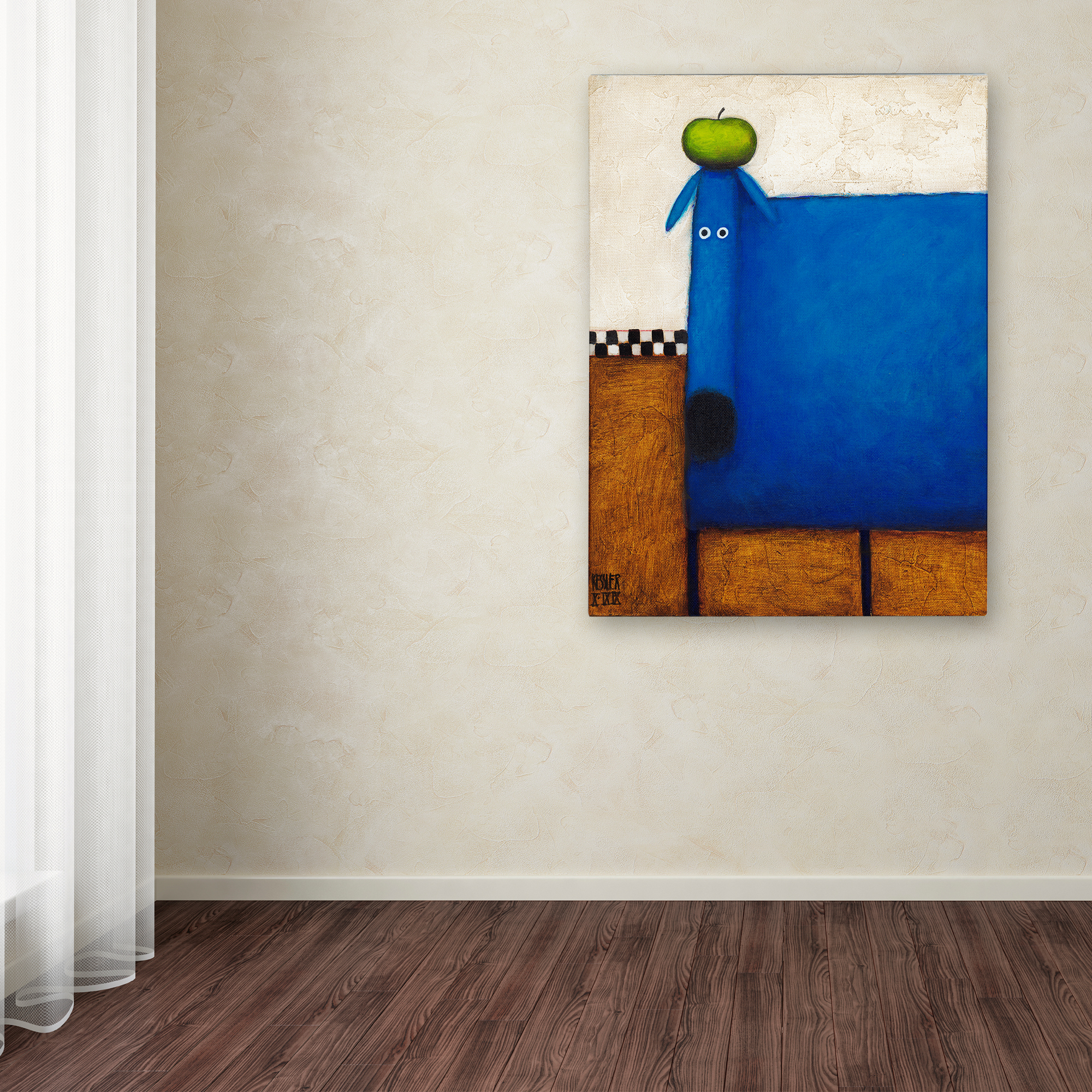 Daniel Patrick Kessler 'Blue Dog With Apple' Canvas Art