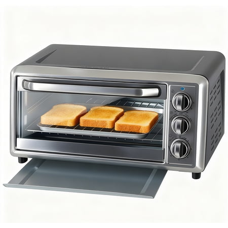 EDX Multifunctional Countertop Toaster Ovens 19 Quart with Baking Tray, Wire Rrack, and Tray Holder,150-450°F, Silver
