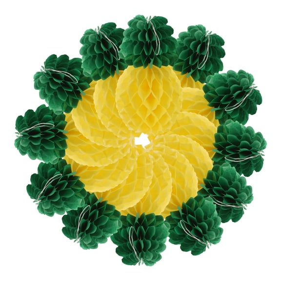 HEMOTON Hanging Honeycomb Ball Pineapple Shape for Parties Hawaiian Themed Events