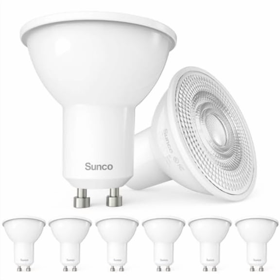 Sunco 6 Pack MR16 LED Light Bulbs, GU10 Base, 5.5W (50W Equivalent), 550 Lumens, 5000K Daylight, Dimmable