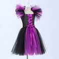 thumbnail image 5 of CUZIBR Toddler Kids Baby Girls Halloween Witch Black Gown With Hat Fancy Tutu Dress Up Party Square Collar Tulle Dresses Boho Dailywear For Child, 5 of 6