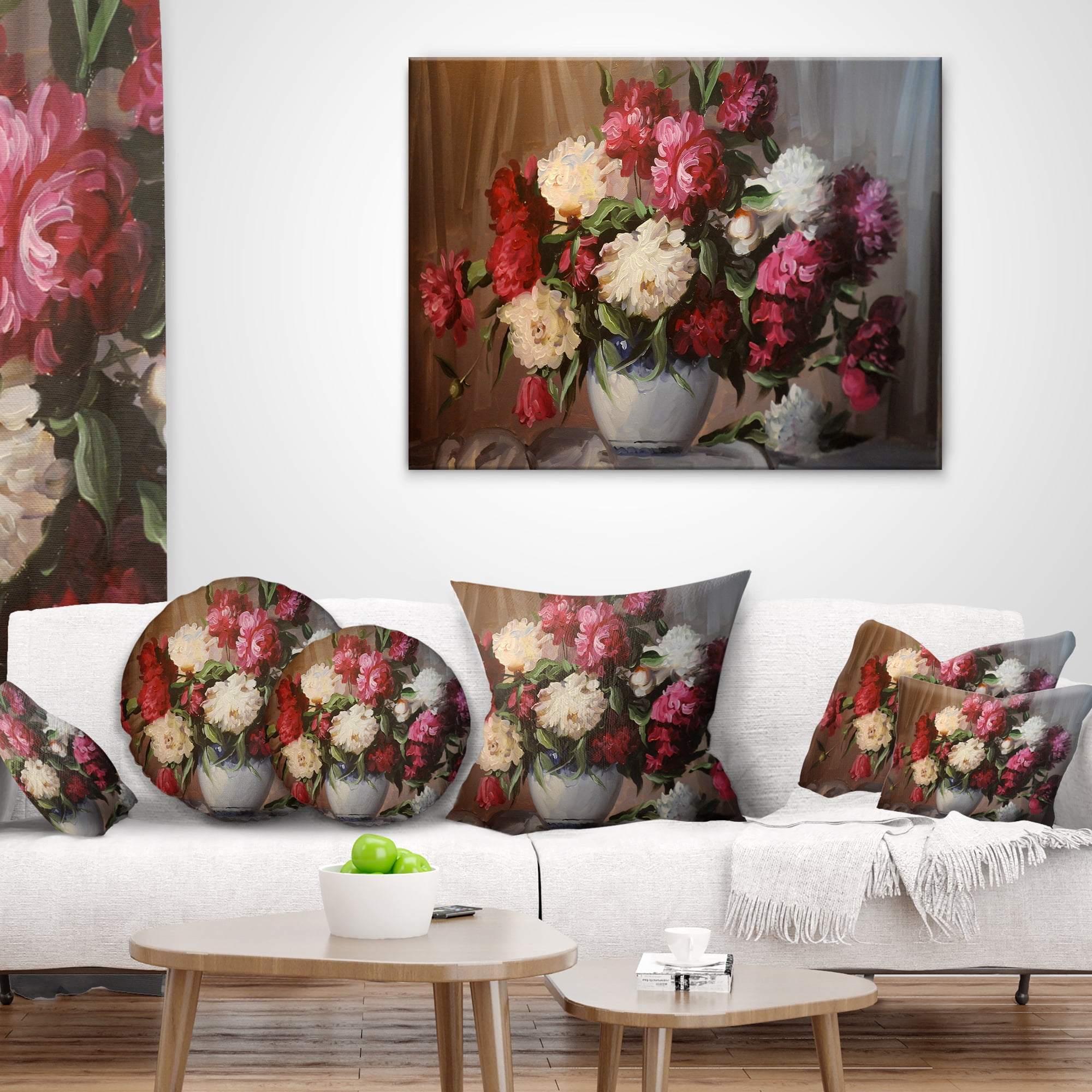 Designart 12" x 20" Multi-color Polyester Throw Pillow