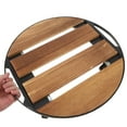 thumbnail image 5 of Toyvian Round Wooden Plant Cart with Smooth Rolling Casters for Easy Garden and Indoor Plant Mobility, 5 of 6