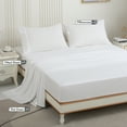 thumbnail image 2 of JOHNPEY Full Cooling Bamboo Sheet Set,Silky Soft Bed Sheets for Full Size Bed，Hotel Bedding Sheets & Pillowcases, Flat Sheet + Fitted Sheet + 2 Pillowcase,White, 2 of 8