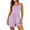 15-Purple, variant on Gaecuw Womens Rompers and Jumpsuits Short Round Neck Spaghetti Strap Rompers Solid Color Criss Cross Back Overalls Shorts Casual Breathable Sporty Pleated Jumpsuits Beige S