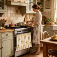 thumbnail image 4 of Farmhouse Stove Skirt Kitchen Oven Curtain – 30.7" x 21.3" Tie-On Fabric Cover with Lace Ruffle for Cottage Style Fall Decor, 4 of 4