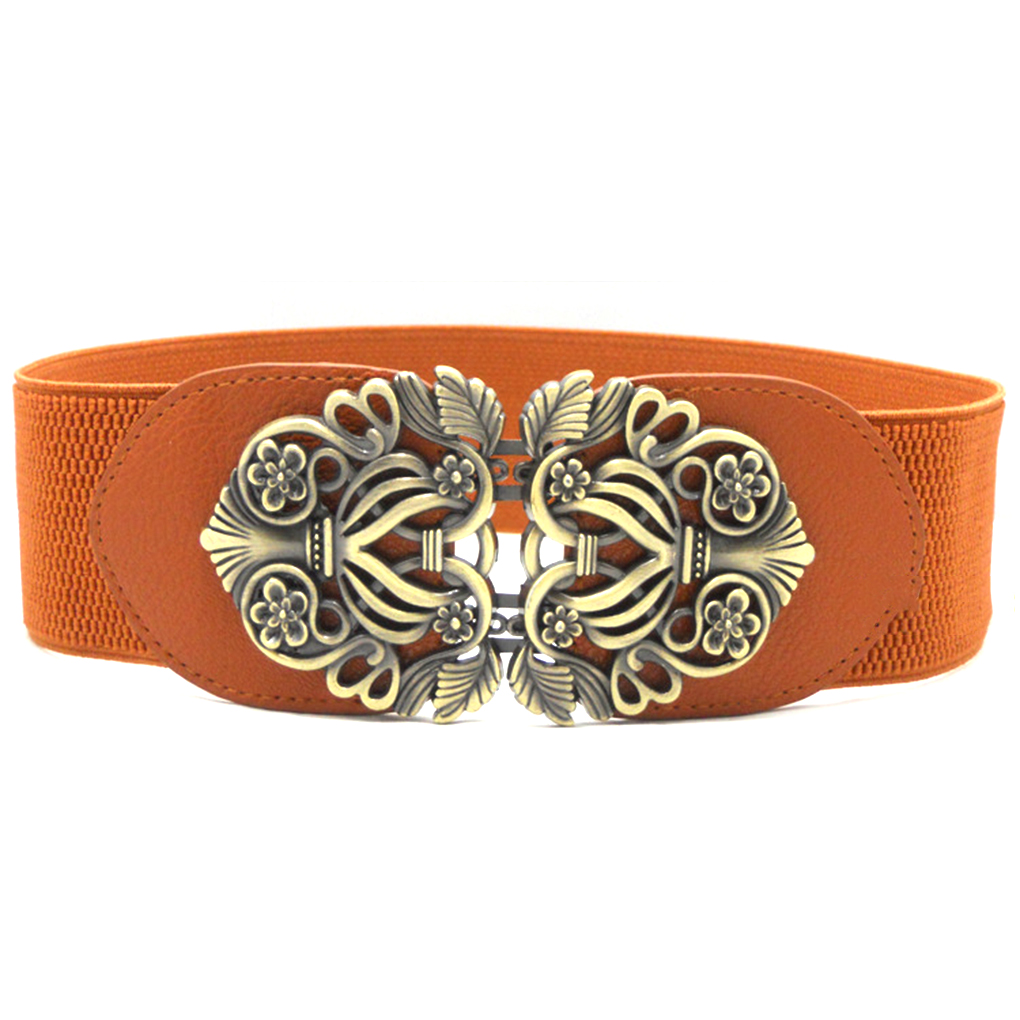 4 Pcs Vintage Ladies Elastic Belts Trendy Women PU Leather Adjustable