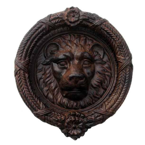 Cast Iron Antique Style Lion Head Door Knocker Large Rustic Home Decor