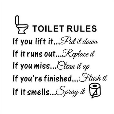 HEQU Toilet Rules Bathroom Removable Wall Sticker Vinyl Art Decals DIY Home Decor