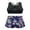 Navy Blue, variant on YEAHDOR Girls 2Pcs Animal Prints Sports Suit Crop Top with Wide Elastic Waistband Shorts
