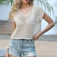 thumbnail image 4 of Taqqpue Women Swimsuit Cover Ups Summer Sleeveless Beach Crochet Swimwear Bathing Suit Knit Swim Tops 2025 Vacation Outfits, 4 of 9