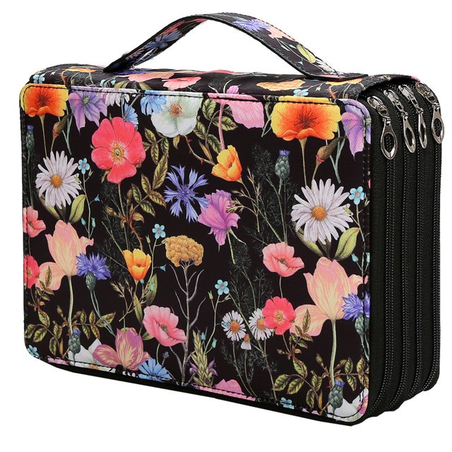 Estuche portátil para lápices de colores, estuche rosa con ranura para 200 ranuras, estuche organizador con cremallera para lápices de colores Crayola, lápices Marco