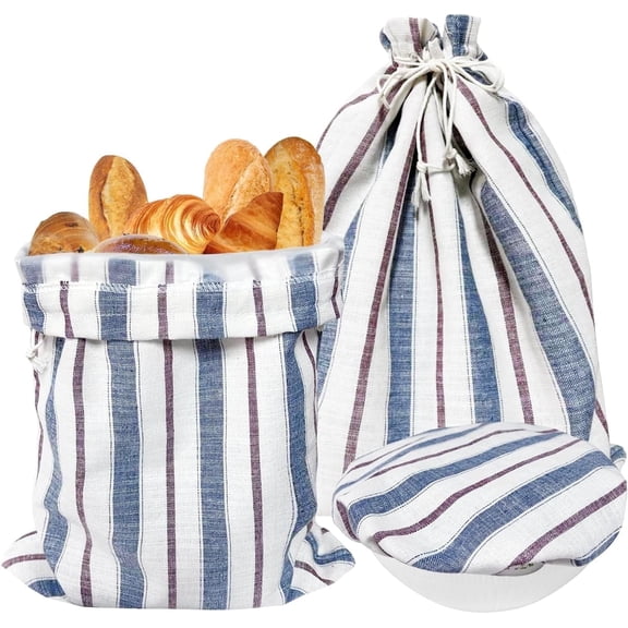 3Pack Reusable Bread Bags for Homemade Sourdough and Proofing Bowl Cover, Keep Loaf Fresh