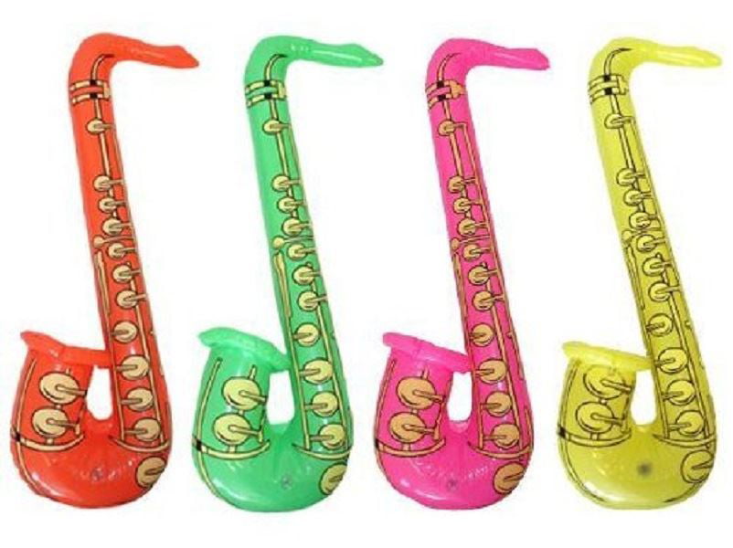 Inflatable SAXOPHONE 75cm Jazz Musical Instrument Toy Fancy Dress Accesssory 
