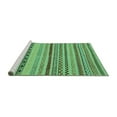 thumbnail image 2 of Ahgly Company Machine Washable Indoor Square Abstract Turquoise Blue Modern Area Rugs, 5' Square, 2 of 4