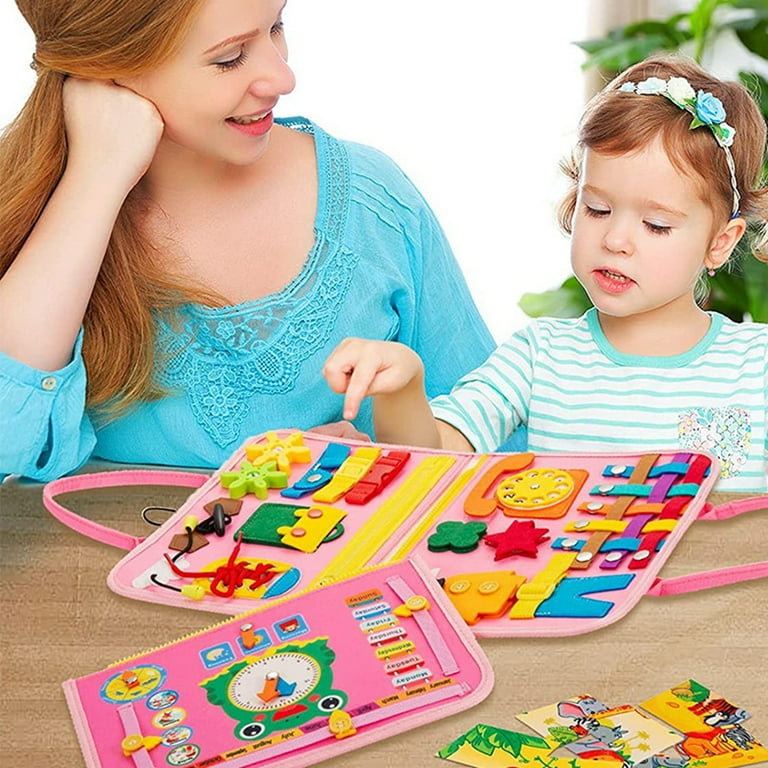 Exorany Busy Board Montessori Toys for 1 2 3 4 Year Old Boys & Girls Gifts Sensory Toys for Toddlers 1-3 Autism Educational Travel Toys Preschool