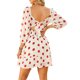 thumbnail image 3 of VISgogo Vestido de manga farol para mujer con decoración de volantes, ropa de verano de cintura alta con escote cuadrado de lunares VISgogo  moda, 3 of 4