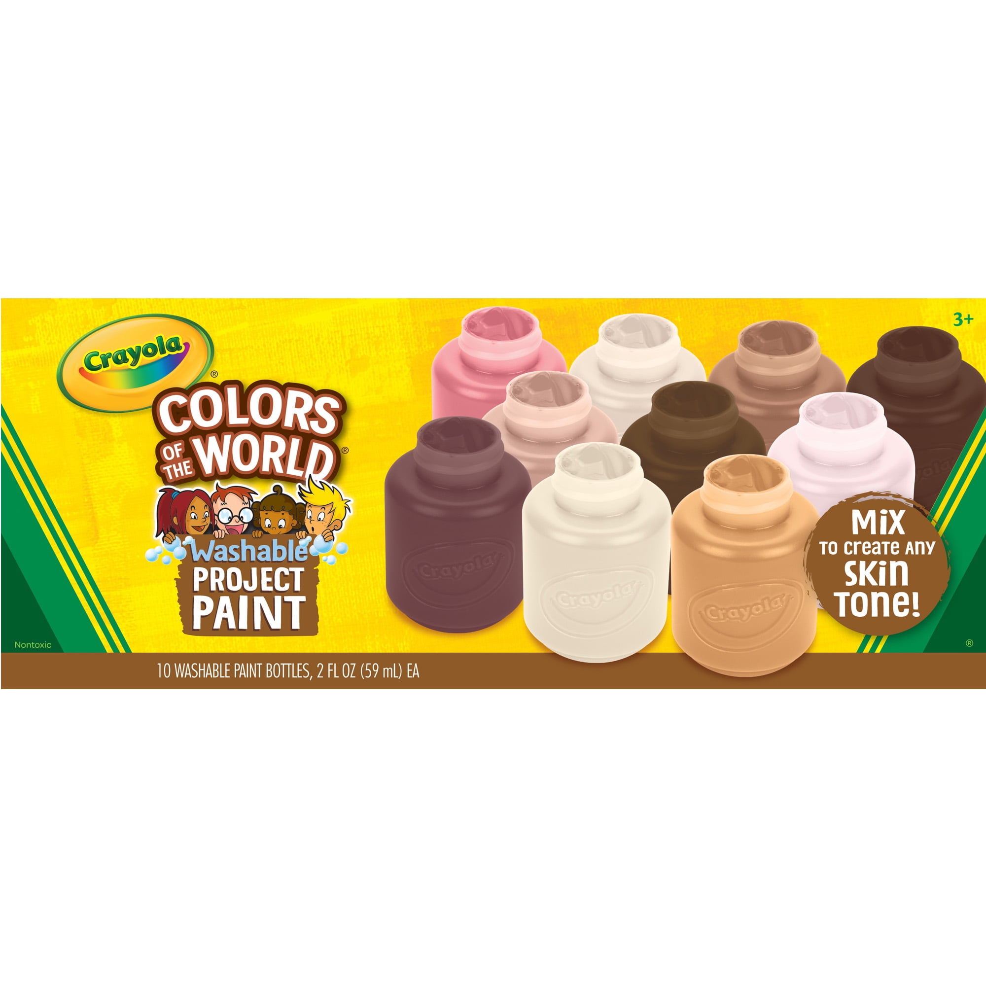 Crayola Colors of the World Project Paint, 2oz Jars, 10 Per Pack, 3 Packs