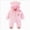 Pink, variant on 9-12 Months Newborn Baby Bear Outfit With Fold Over Mittens Footies Thin Fleece Romper Hooded Jumpsuit Winter Coat Sleep & Play One-Piece Bodysuit Newborns Everyday Wear