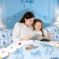 thumbnail image 5 of meiyoeat Blue Coquette Bow 7 Pieces Full Size Bedding Sets,Western Cow Print Cowgirl Boots Full Size Bed in a Bag For Girl,Reversible, 5 of 7