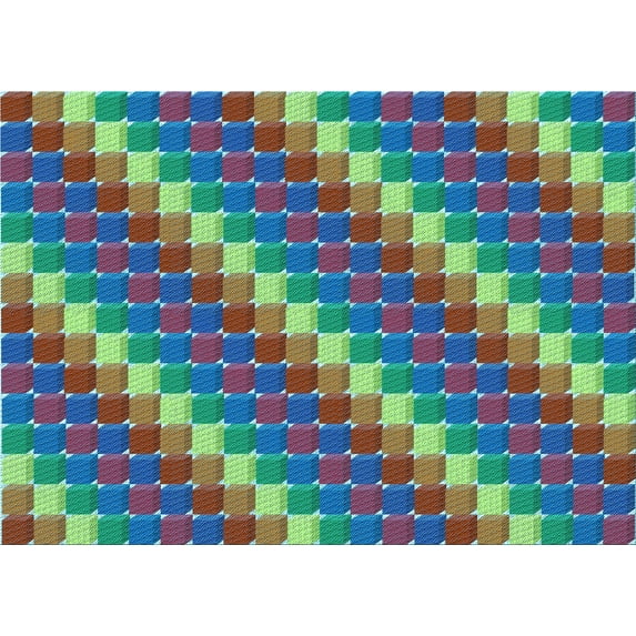 Ahgly Company Machine Washable Indoor Rectangle Transitional Mint Green Area Rugs, 6' x 9'