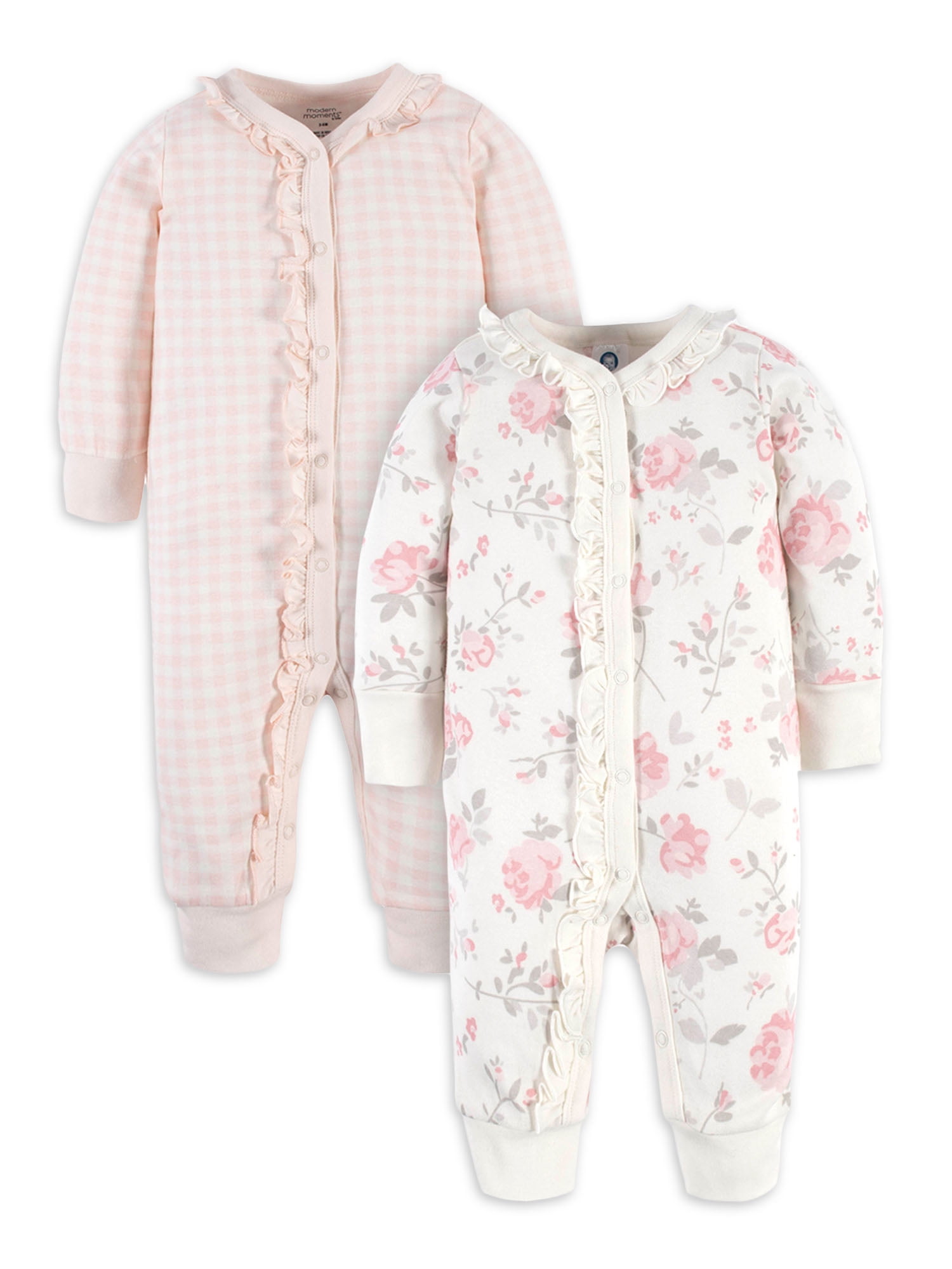 Buy Modern Moments by Gerber Baby Girl Coveralls, 2Pack Newborn12